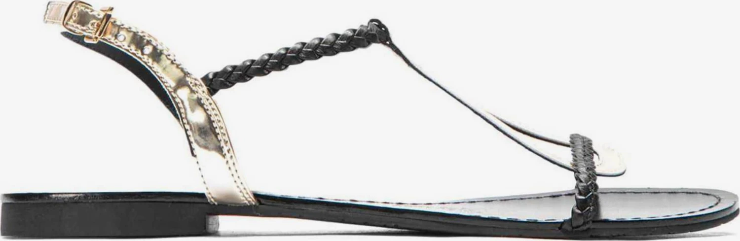 Kazar Stroppesandaler Gull / Svart 2 Kazar Stroppesandaler Gull / Svart - Bilde 2